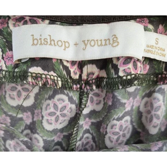 Bishop & Young S Small Adria Ruched Front Midi Pink Floral Dress Cottagecore - Picture 4 of 8